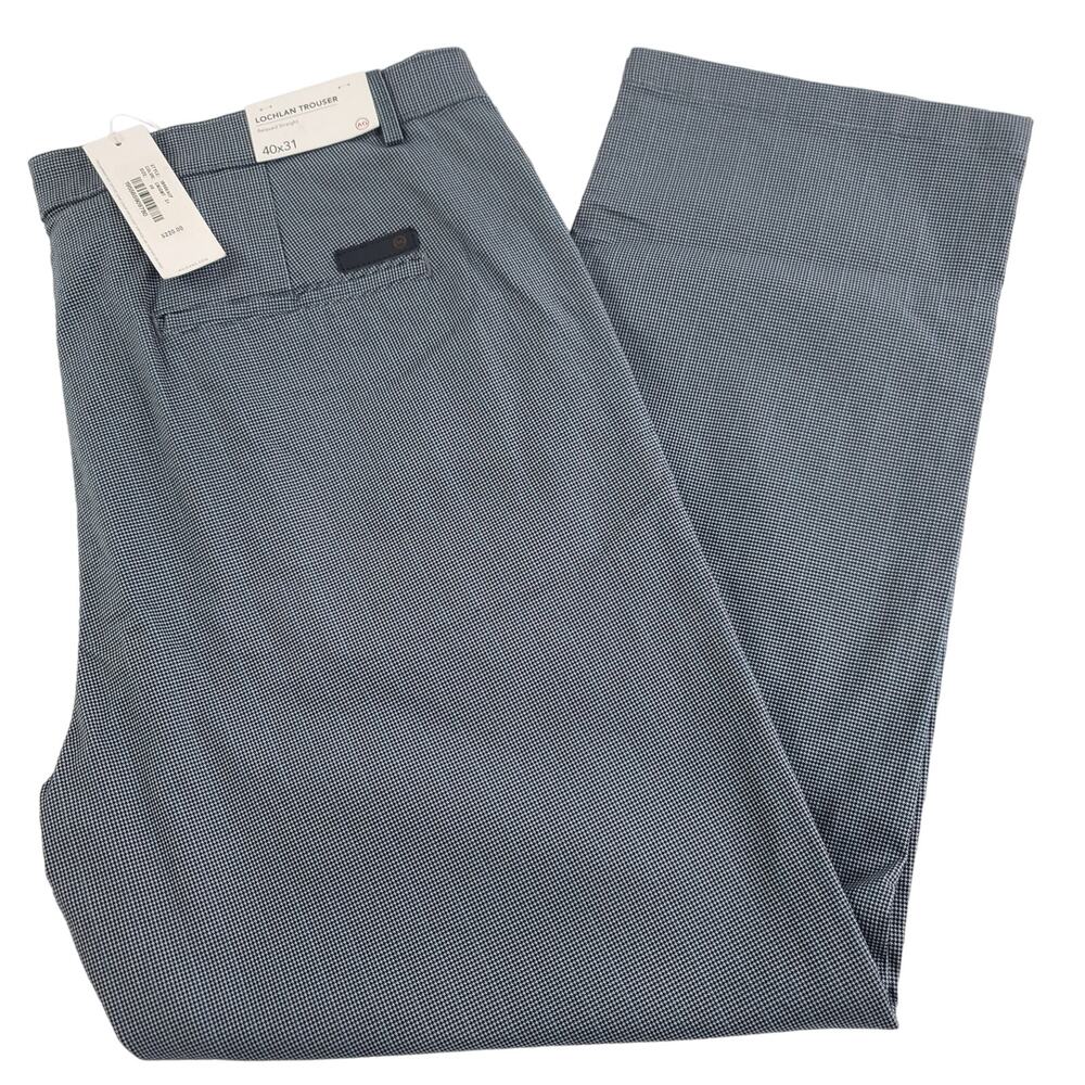 AG Lochlan Trouser Adriano Goldschmied 40x31 Straight NWT Gray Blue Houndstooth